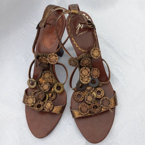 J. Vincent Embellished Mackenzie Heeled Sandals 6.5 - Picture 9 of 13
